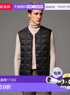 日本直邮TAION 内层羽绒背心外层男士V领扣V领扣羽绒背心黑海军00