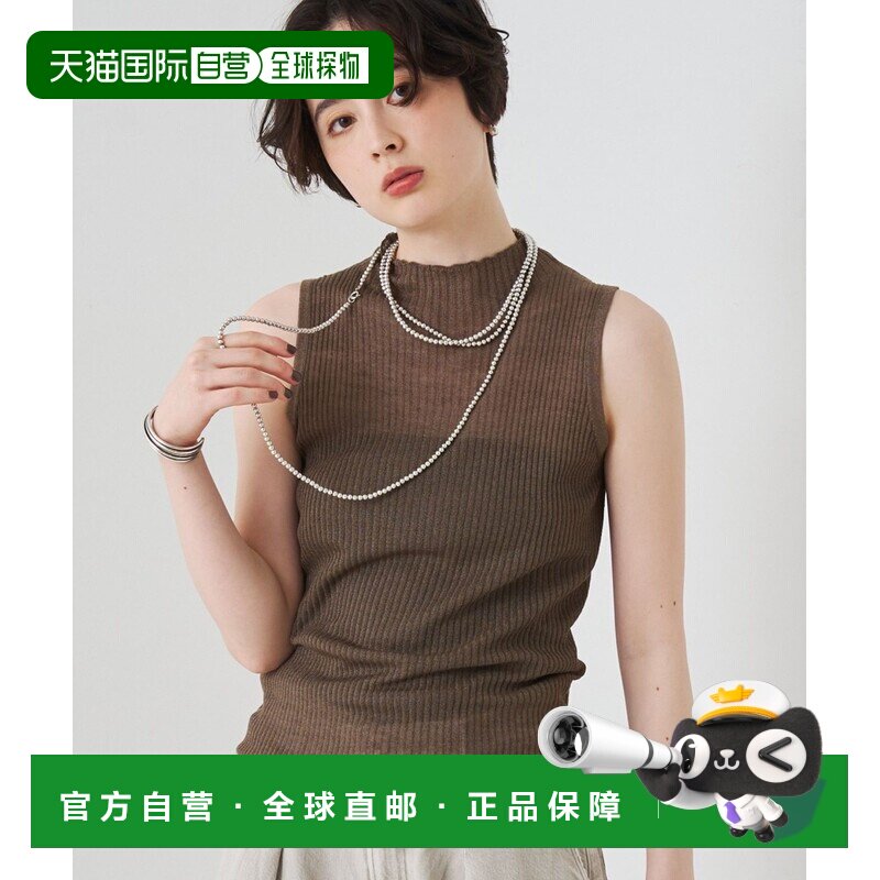 日本直邮Rouge vif la cle 女士 亮片透感罗纹无袖针织上衣 31520