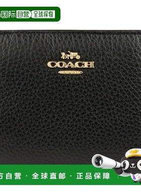 日本直邮Coach蔻驰 双折钱包 c2862imblk真皮拉链收纳
