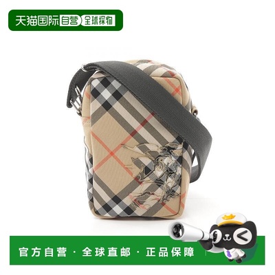日本直邮中古Burberry博柏利男包S级99新shoulder bag斜挎包帆布
