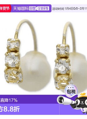 日本直邮wisp 淡水珍珠10k托帕石耳环