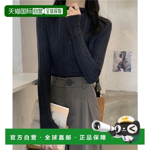 A10324s4针织衫 1h可退 打底衫 女士高领罗纹修身 日本直邮Alum