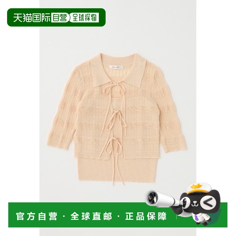 1h可退 日本直邮MOUSSY 女士针织吊带衫与蝴蝶结衬衫套装 010HAA7