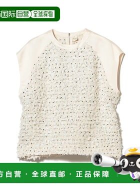 1h可退 日本直邮EFFE BEAMS 女装 宽松短款圆领提花针织套头上衣