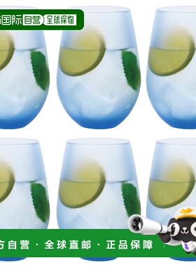 【日本直邮】东洋佐佐木玻璃杯玻璃水变化磨砂 12 杯蓝色 360ml 6