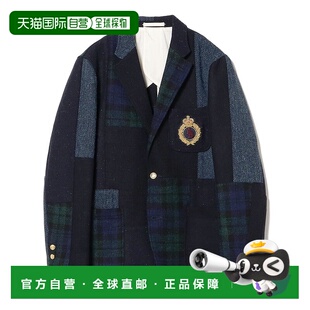 1h可退 日本直邮BEAMS PLUS 男装 哈里斯花呢拼接 三粒扣休闲西装