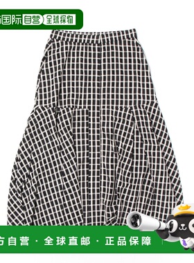 1h可退 日本直邮LOGEMENT DE CLAIRE 女士格纹高腰褶皱长裙 A0757