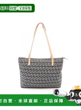 日本直邮中古Fendi芬迪女包B级9新fendi芬迪帆布托特包黑色