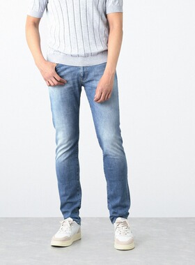 日本直邮PT TORINO DENIM 男士蓝色拉链牛仔裤 修身版型 c5dj05z3