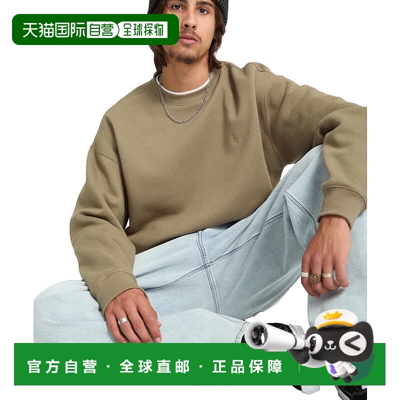 1h可退 日本直邮VOLCOM男女同款宽松圆领卫衣 经典版型左胸石标刺