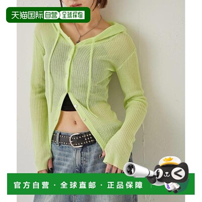 日本直邮官方授权 WHO’S WHO gallery 薄透罗纹针织 修身 连帽上