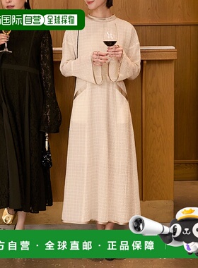 1h可退 日本直邮forksy. 女士轻薄格纹A字长袖连衣裙 FOop489