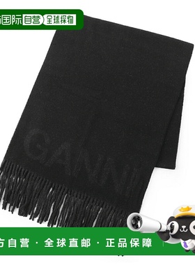 日本直邮GANNI 围巾 黑色围巾 女士 a3905 099 black FRINGED WOO