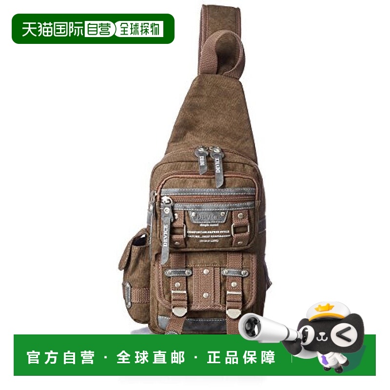【日本直邮】DEVICE斜挎包单肩包Access系列棕色多口袋简约百搭质