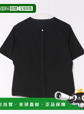 1h可退 日本直邮NEWYORKER 女士几何图案提花短袖荷叶边上衣 24/5