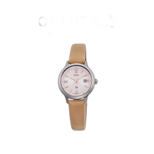 【日本直邮】Orient东方女士手表RN-WG0412P米色皮质表带石英表