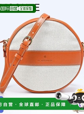 日本直邮IL BISONTE 单肩包女士斜挎包圆形天然焦糖 BCR353TCV005