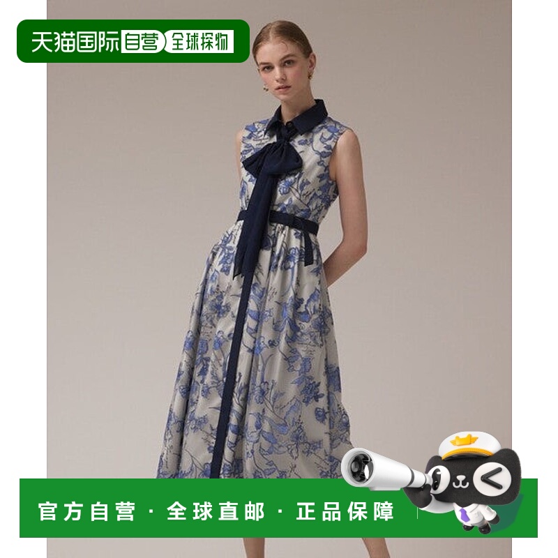 日本直邮GRACE CONTINENTAL 花卉刺绣蝴蝶结连衣裙 [94547463]