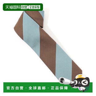 1h可退 日本直邮STEFANO BIGI 男士 真丝棉混纺宽距方格纹领带 65