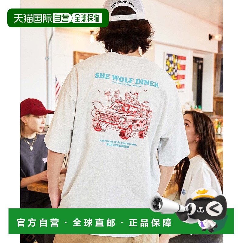 日本直邮FREAK'S STORE SHE WOLF DINER 特别定制大轮廓后背印花T