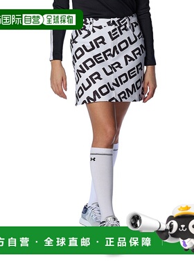 日本直邮Under Armour 字母印花纽扣中腰短款休闲短裙 女款 黑色
