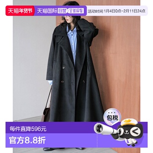1h可退 日本直邮La-gemme 女装 立领 双排扣长款大衣 宽松A字版型