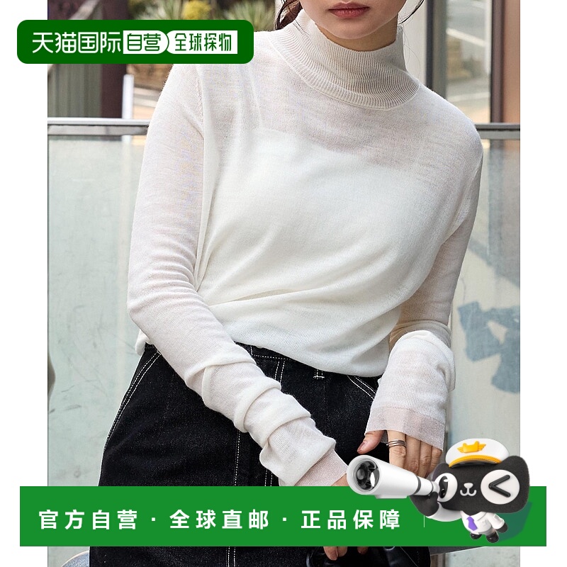 1h可退 日本直邮MONO-MART 女装 透感修身 长袖针织衫 圆领设计