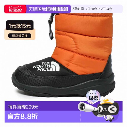 日本直邮THE NORTH FACE K Nuptse Bootie VII 儿童冬季靴[NFJ522