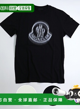 日本直邮MONCLER 男士短袖 T 恤 8C00004 89A17 圆领徽标