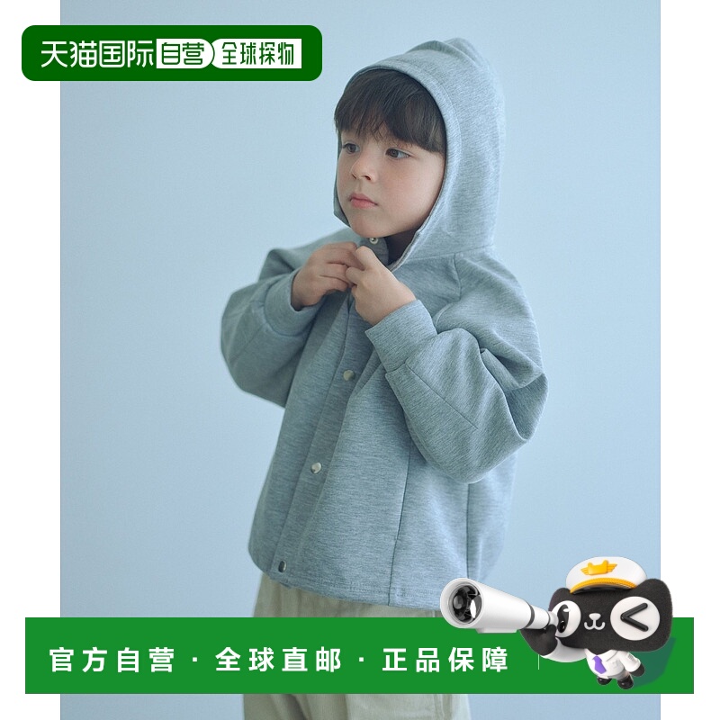 1h可退 日本直邮green label relaxing 儿童 宽松廓形 半拉链连帽