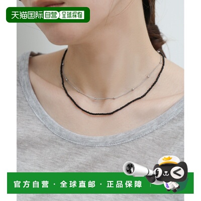日本直邮select MOCA 女士 层叠风珠链项链（黄铜+玻璃+聚酯纤维
