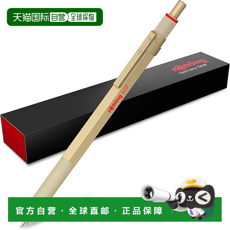 【日本直邮】Rotring红环 油性圆珠笔 M中号金色带礼盒2183911