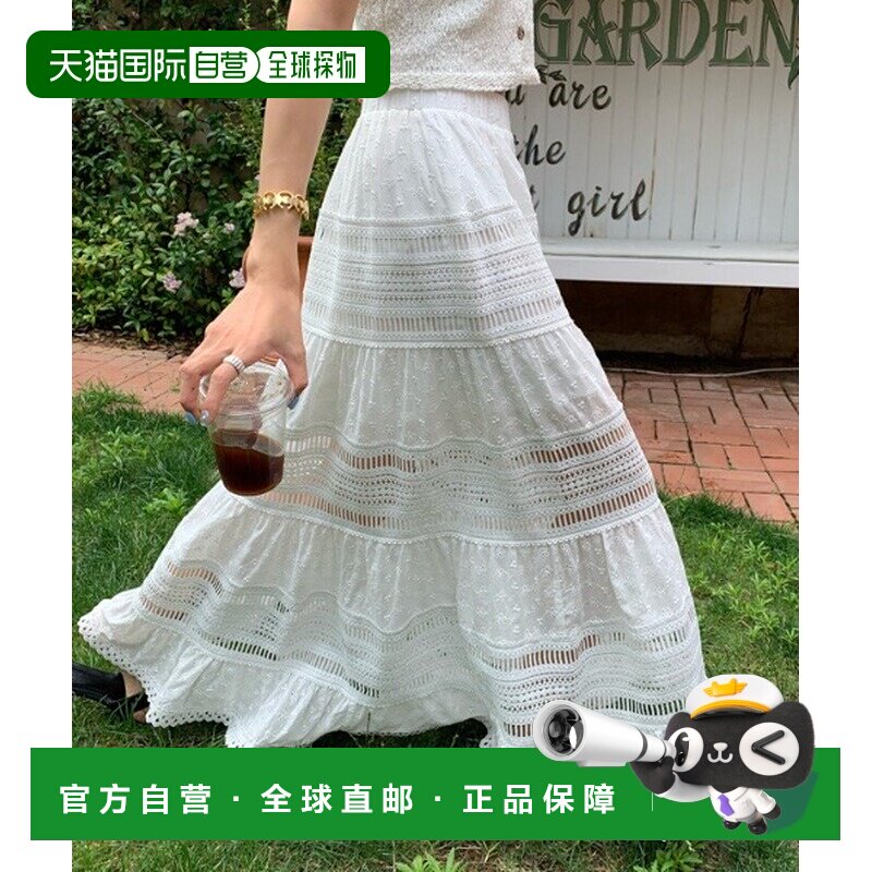 日本直邮deux amour女士图案蕾丝拼接长裙 147186803半身裙