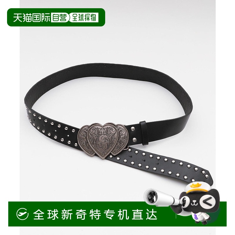 1h可退 日本直邮WEGO女士西部风格心形扣合成皮革腰带 MO25SS06SG
