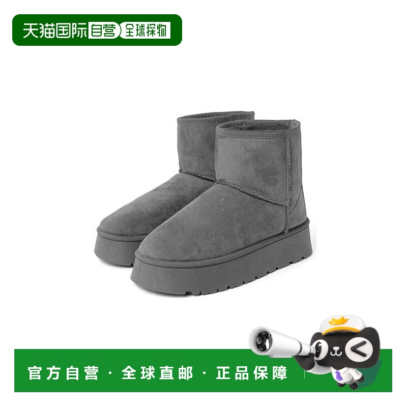 日本直邮日潮 GRL 厚底外缝羊毛短靴 zr1090雪地靴