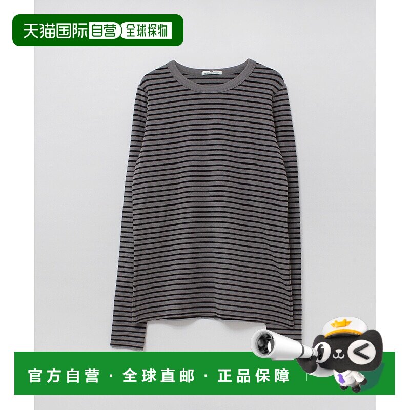 1h可退 日本直邮RNA-N 女士麻糖果感微宽松细条纹舒适长袖T恤 IM2