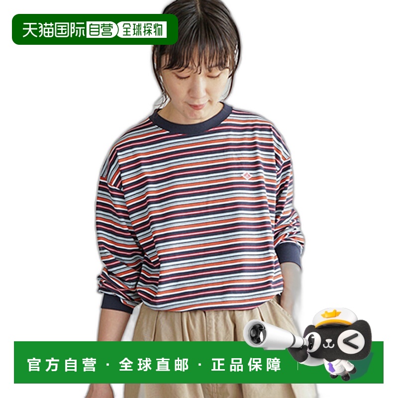日本直邮DANTON 多边界长袖T恤 长袖 [DT-C0269TCB]条纹时尚圆领