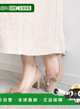 日本直邮RANDA 单字印花丝带高跟鞋 RA041BW14855 黑色单鞋