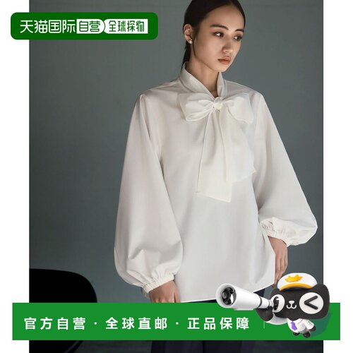 1h可退 日本直邮Flolia 女士洗得了的蝴蝶结大袖口衬衫 适合各种