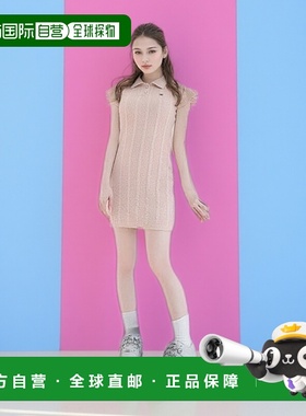 日本直邮日潮 michellmacaron喇叭袖logo针织连衣裙SJJ0262C尼龙