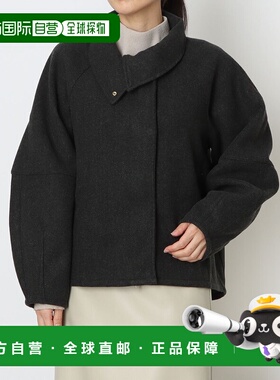 日本直邮adidas 女款 Luxflow 全天宽松质感梭织外套深灰色混纺KA