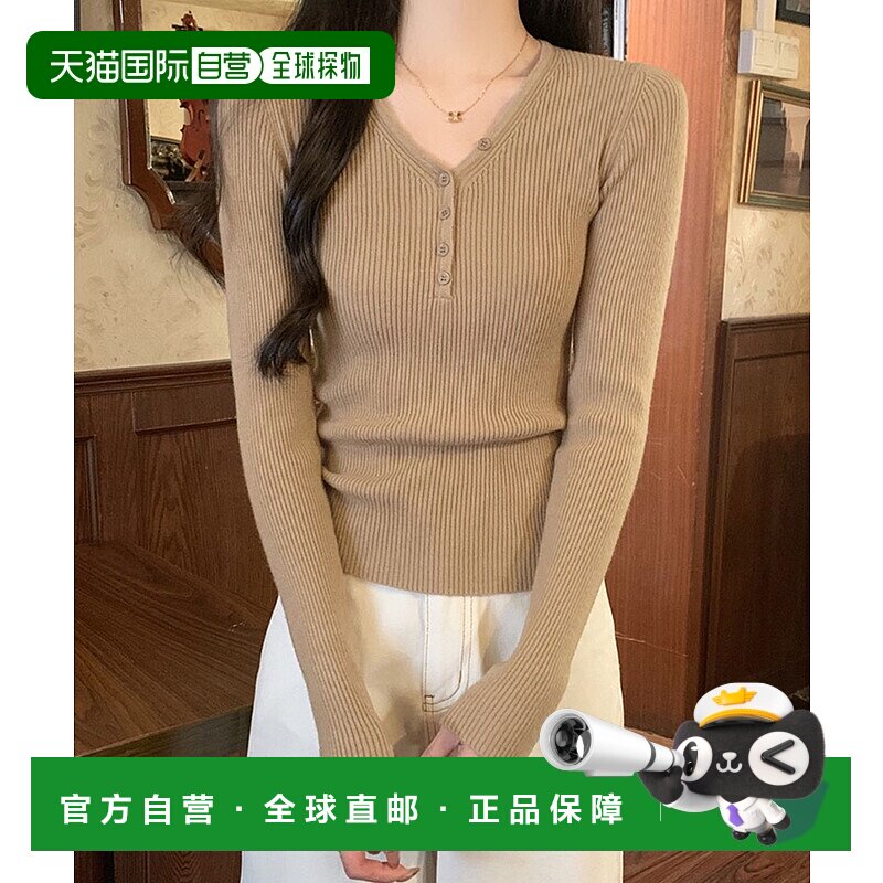 1h可退 日本直邮LAFFMO 女士V领针织上衣 UIZ25S036针织衫