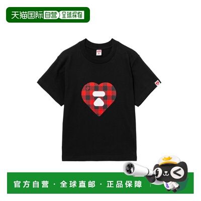 日本直邮A BATHING APE 女士 格纹爱心印花T恤 CM20209335