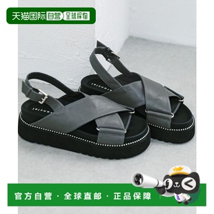 日本直邮quaranciel 时尚 平台交叉装 正品 舒适百搭 饰凉鞋 1h可退