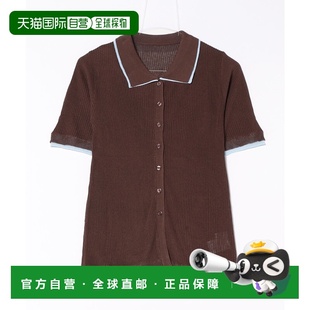 麻感配色 女装 Polo 针织开衫 1h可退 可手洗 日本直邮VICKY