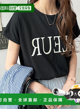 日本直邮GeeRA 法式袖印花 logo T 恤 [R04609EW12831]