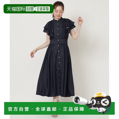 Swingle 女装 牛仔风荷叶袖喇叭连衣裙 20072615305074
