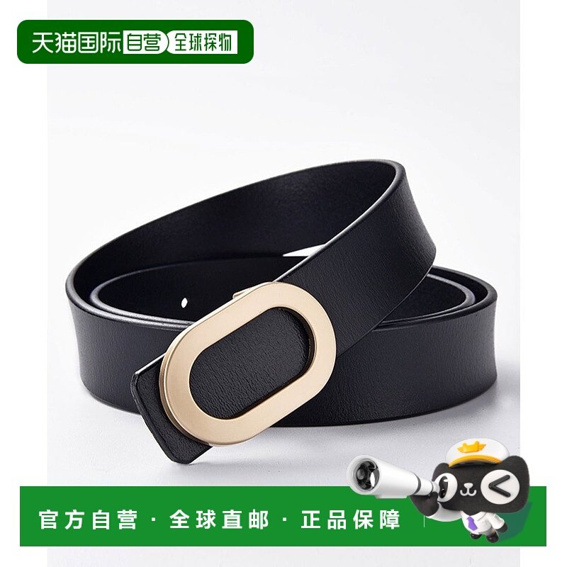 日本直邮florge 真皮椭圆扣宽腰带 FL8218EW08145