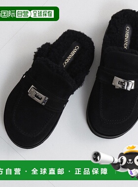 1h可退 日本直邮CAMINANDO 女装 银扣 毛绒平底鞋（Demi-Luxe BEA