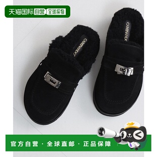 1h可退 日本直邮CAMINANDO 女装 银扣 毛绒平底鞋(Demi-Luxe BEA